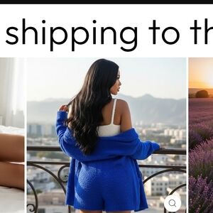 Cozy Blue Knit Cardigan and Shorts Set